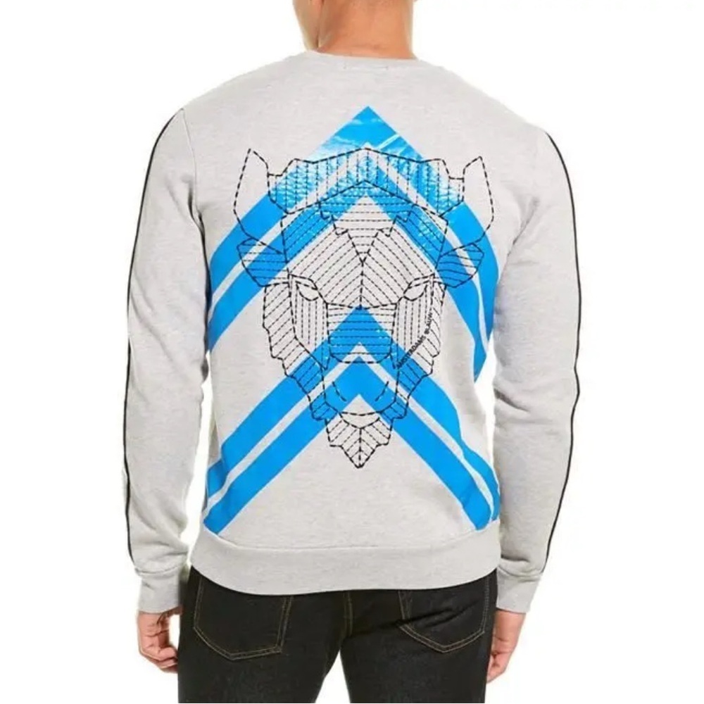 Scotch & Soda Alpine Bison Crew Neck Sweatshirt SZ XXL Grey Blue